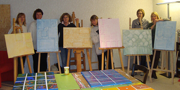 Participants of the painting workshop